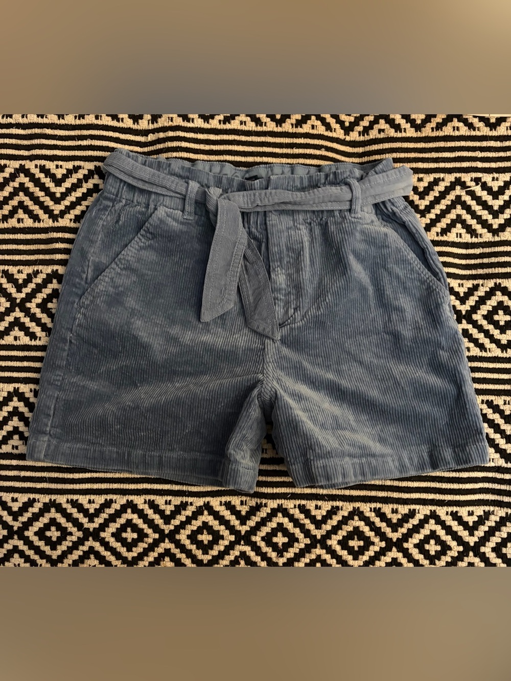 Polo by Ralph Lauren girls Corduroy Tie-Waist Shorts in Slate Blue
